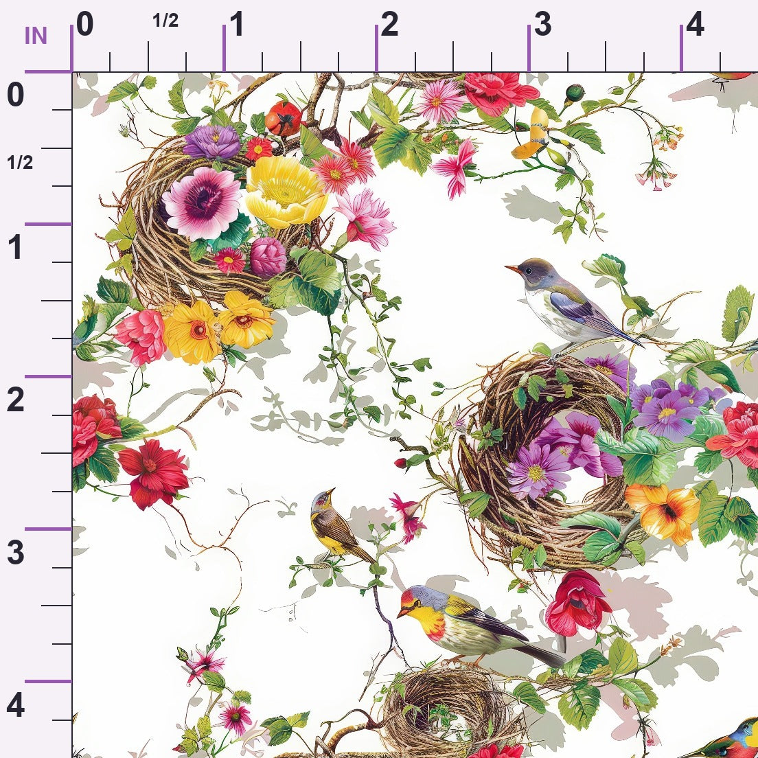 Feathered Blooms Pattern 8 Minky Fabric