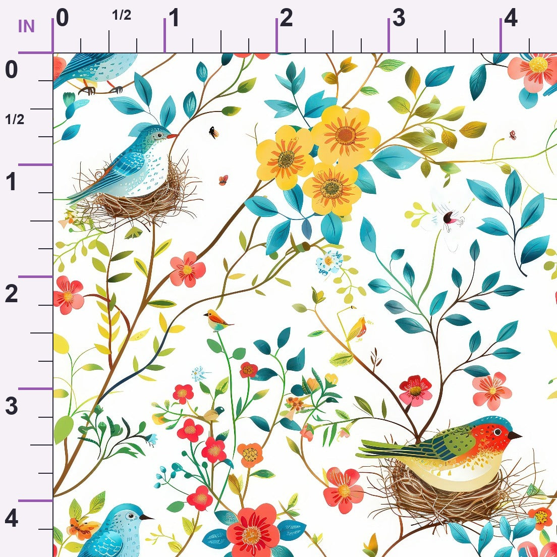 Feathered Blooms Pattern 9 Minky Fabric