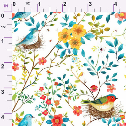 Feathered Blooms Pattern 9 Minky Fabric