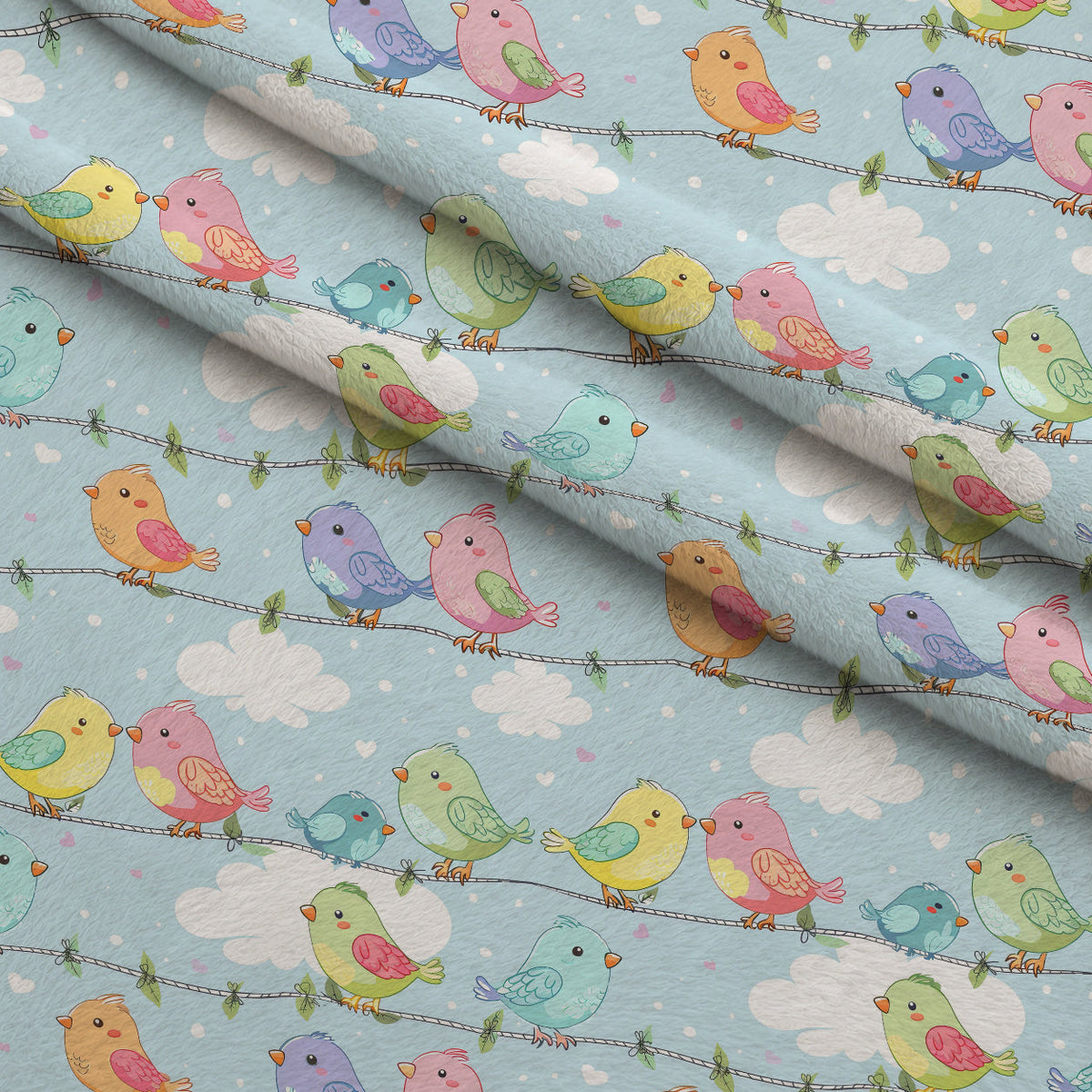 Feathered Friends Pattern 1 Minky Fabric
