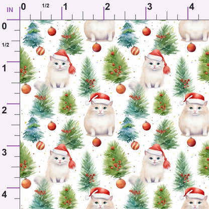 Festive Felines Pattern 1 Minky Fabric
