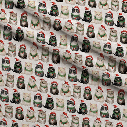 Festive Felines Pattern 10 Minky Fabric