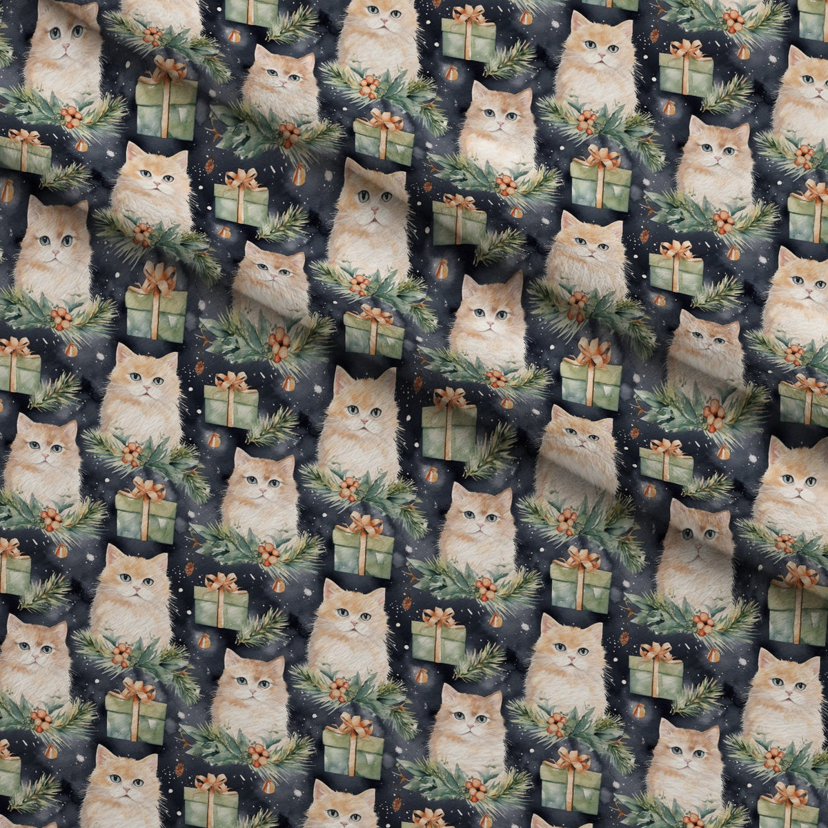 Festive Felines Pattern 11 Minky Fabric