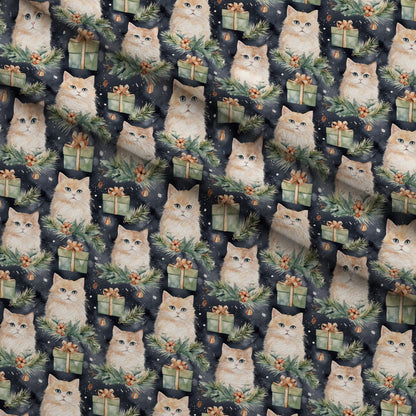 Festive Felines Pattern 11 Minky Fabric