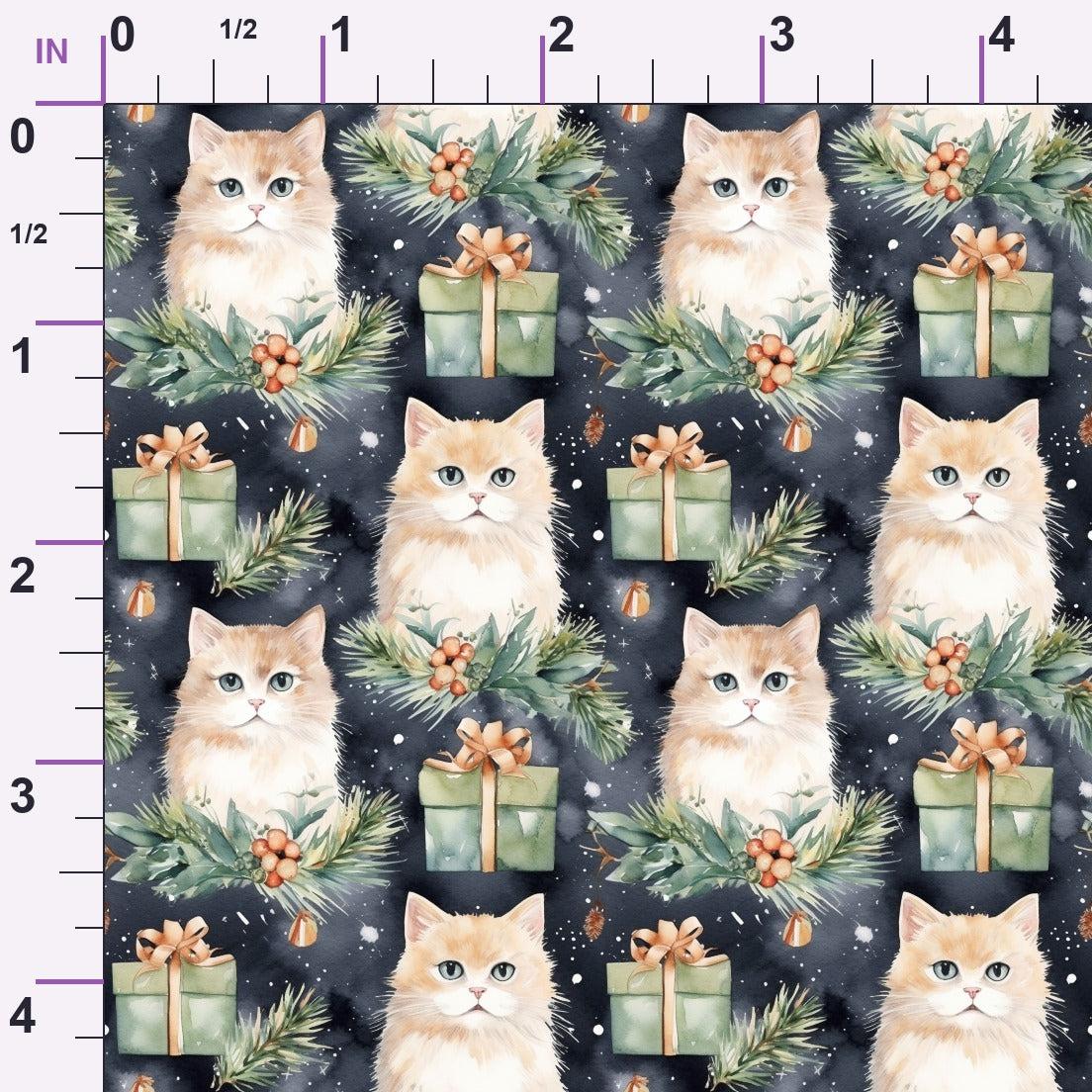 Festive Felines Pattern 11 Minky Fabric