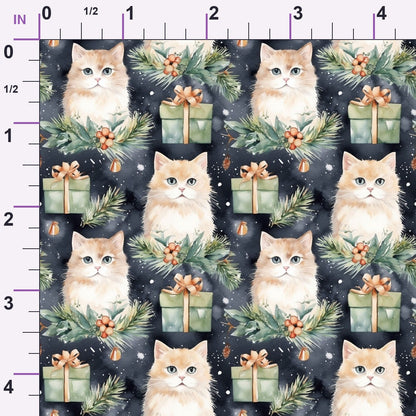 Festive Felines Pattern 11 Minky Fabric