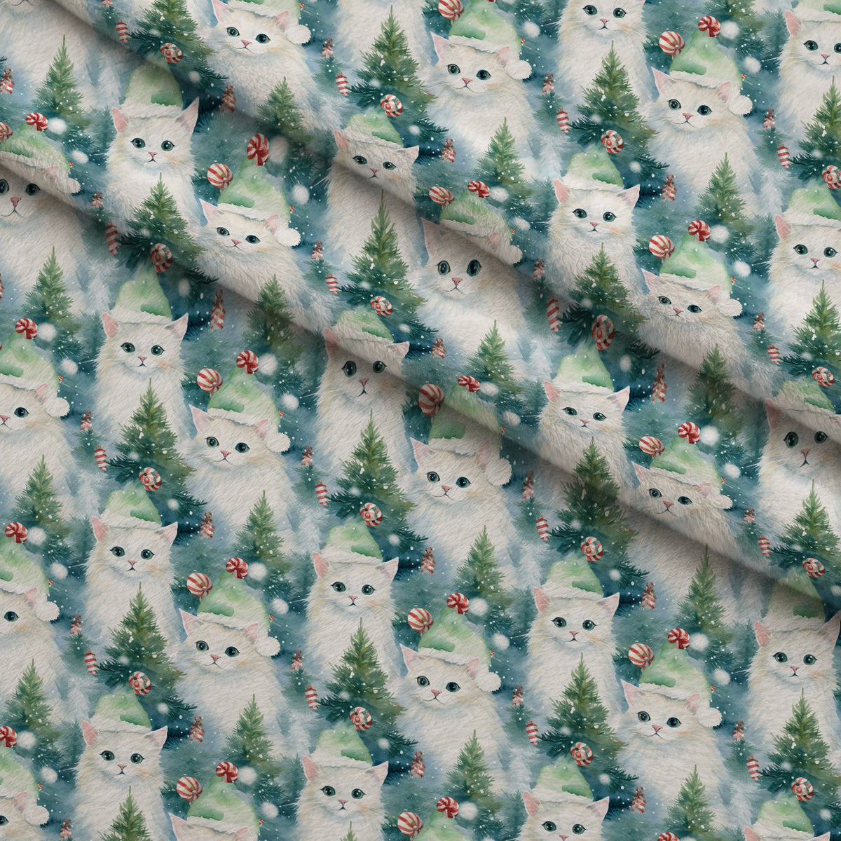 Festive Felines Pattern 12 Minky Fabric
