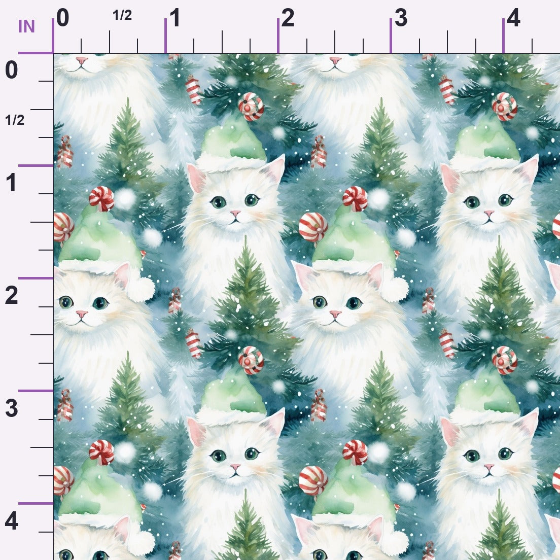 Festive Felines Pattern 12 Minky Fabric