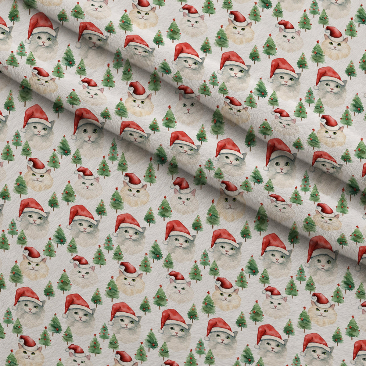 Festive Felines Pattern 2 Minky Fabric