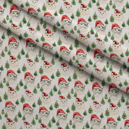 Festive Felines Pattern 2 Minky Fabric