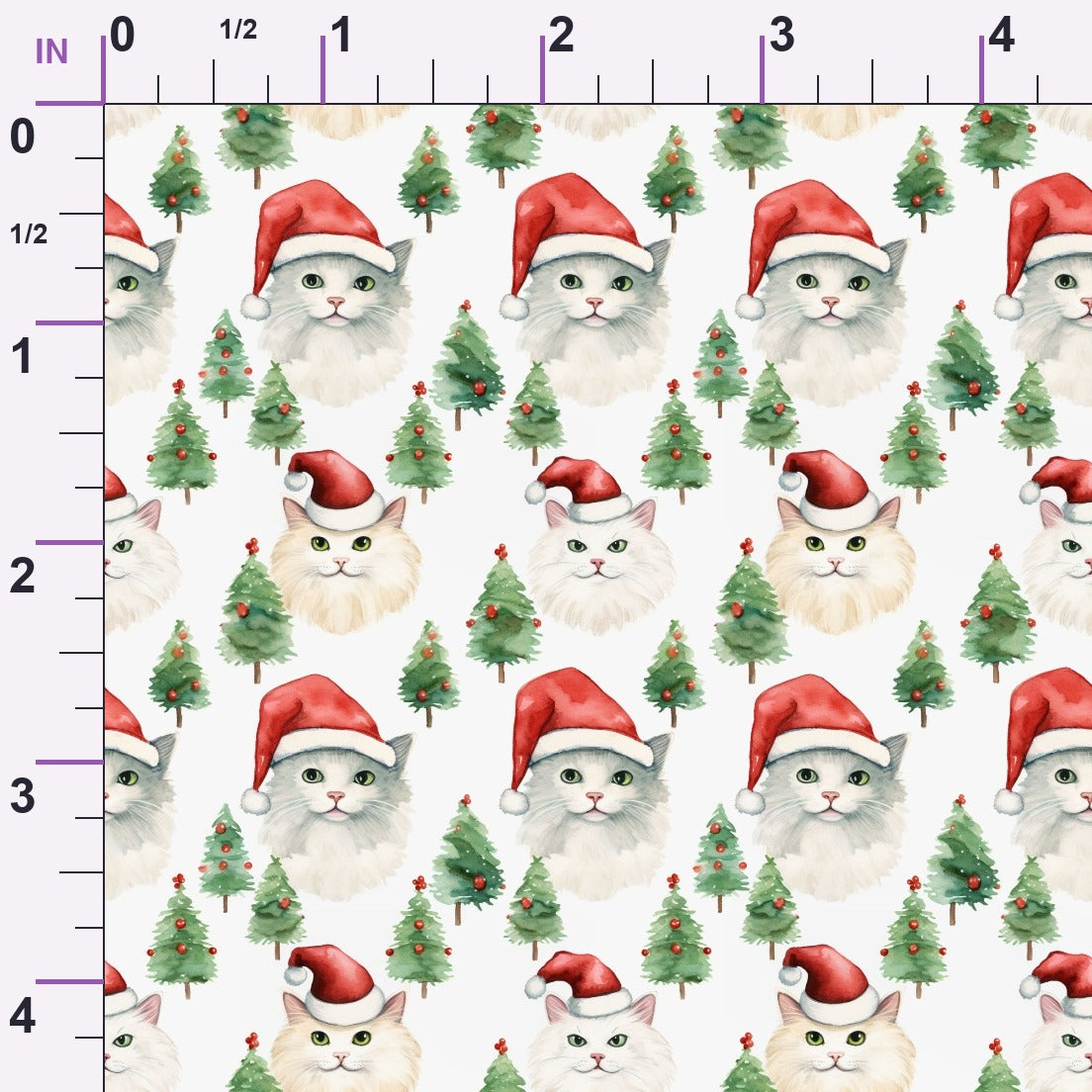 Festive Felines Pattern 2 Minky Fabric