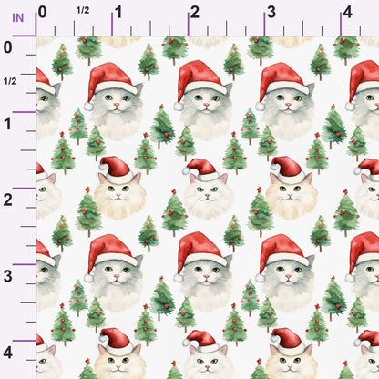 Festive Felines Pattern 2 Minky Fabric
