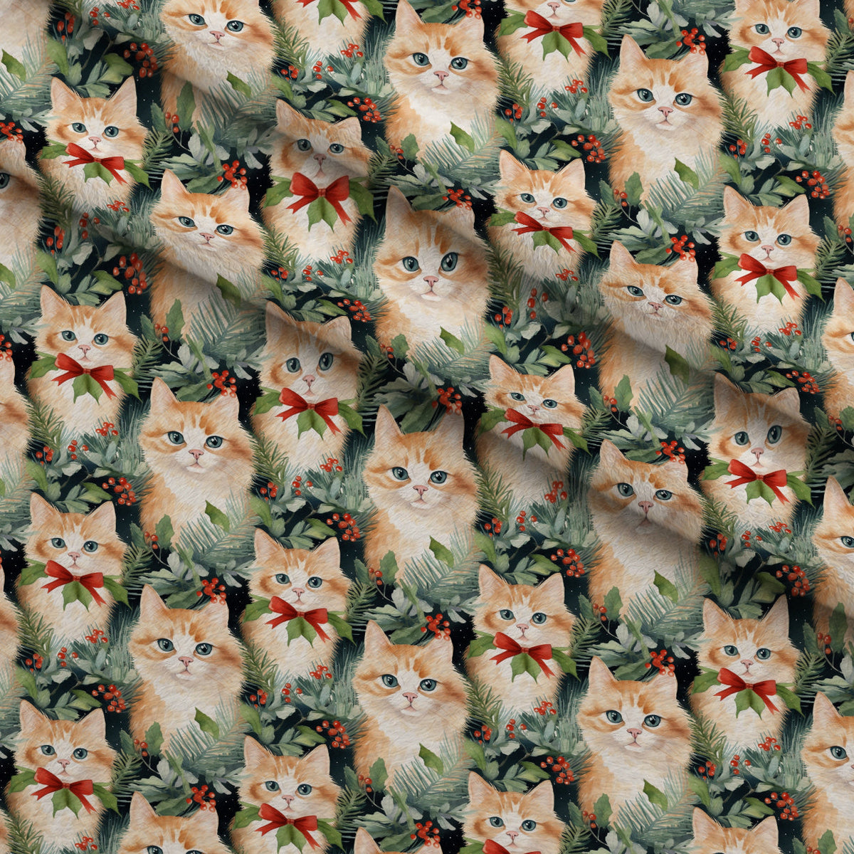 Festive Felines Pattern 3 Minky Fabric
