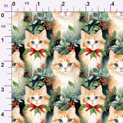 Festive Felines Pattern 3 Minky Fabric