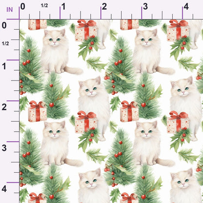 Festive Felines Pattern 4 Minky Fabric