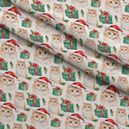 Festive Felines Pattern 5 Minky Fabric