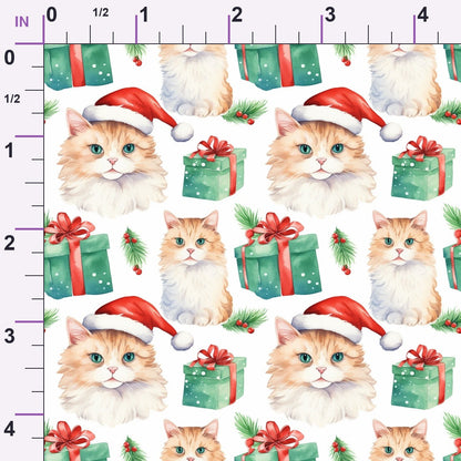 Festive Felines Pattern 5 Minky Fabric