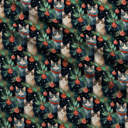 Festive Felines Pattern 6 Minky Fabric