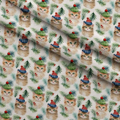 Festive Felines Pattern 7 Minky Fabric