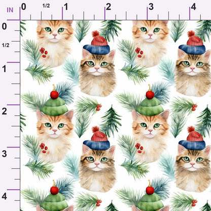 Festive Felines Pattern 7 Minky Fabric