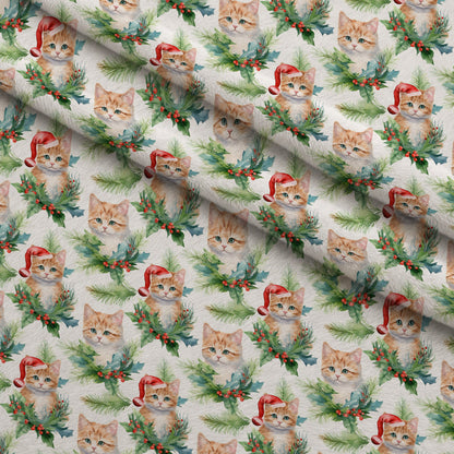 Festive Felines Pattern 8 Minky Fabric