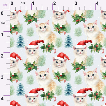 Festive Felines Pattern 9 Minky Fabric