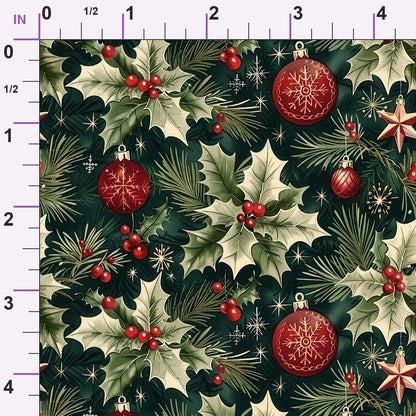 Festive Traditional Christmas Minky Fabric