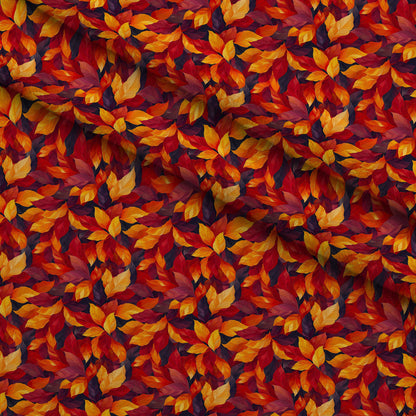 Fiery Foliage Pattern 1 Minky Fabric