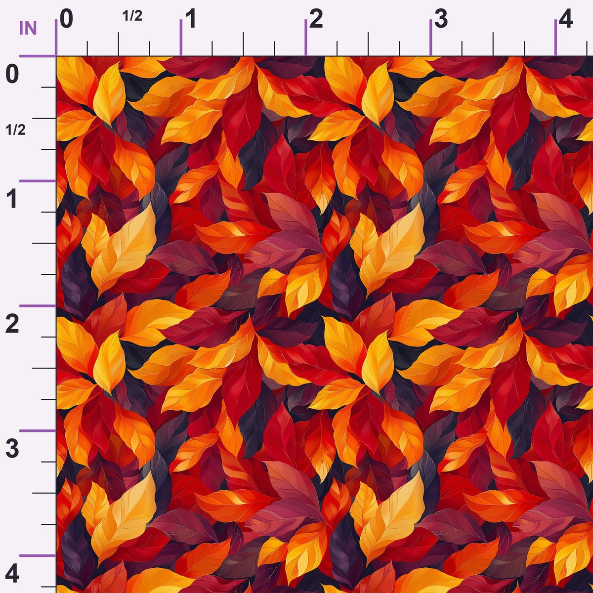 Fiery Foliage Pattern 1 Minky Fabric
