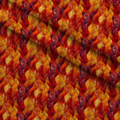 Fiery Foliage Pattern 10 Minky Fabric