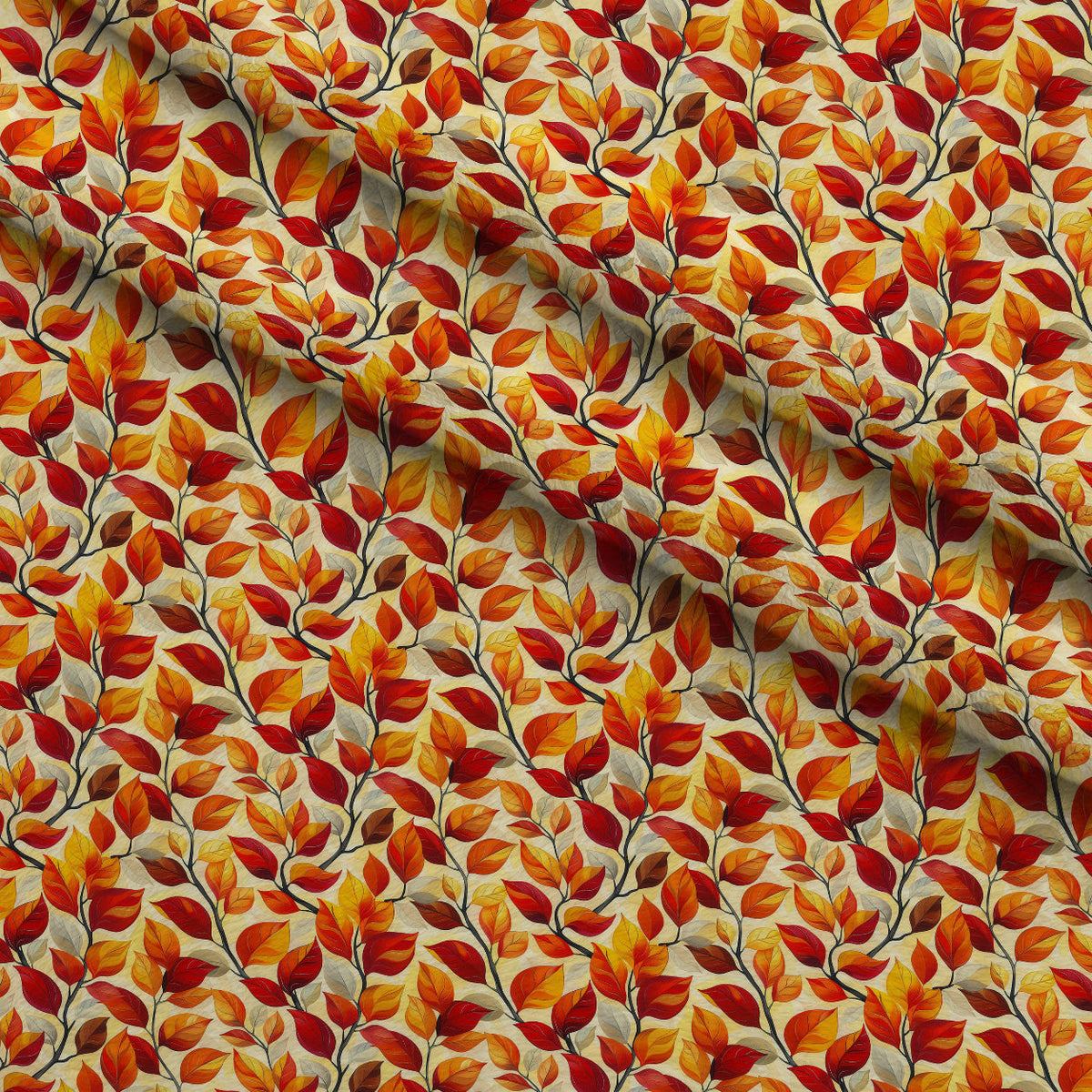 Fiery Foliage Pattern 11 Minky Fabric