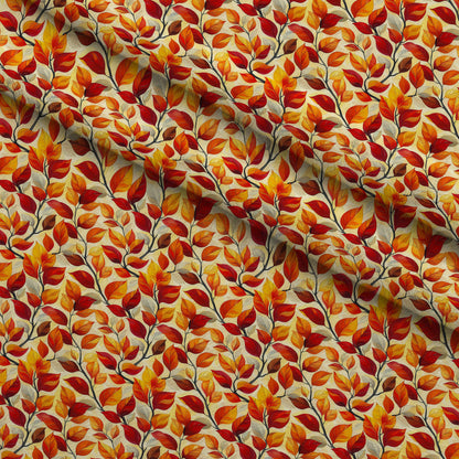 Fiery Foliage Pattern 11 Minky Fabric