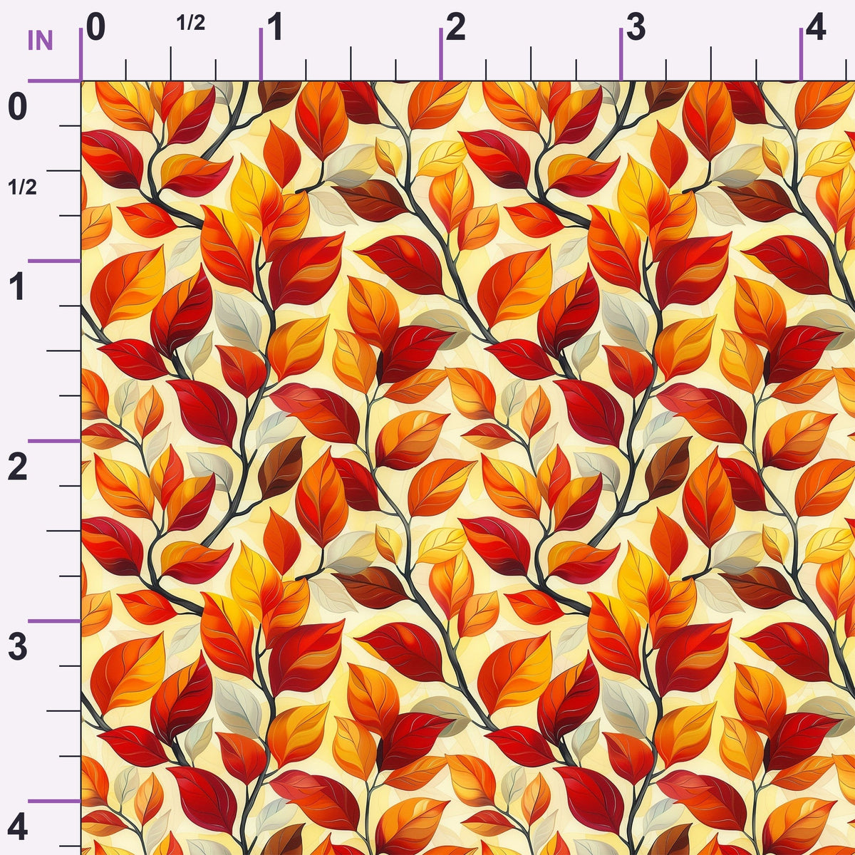 Fiery Foliage Pattern 11 Minky Fabric