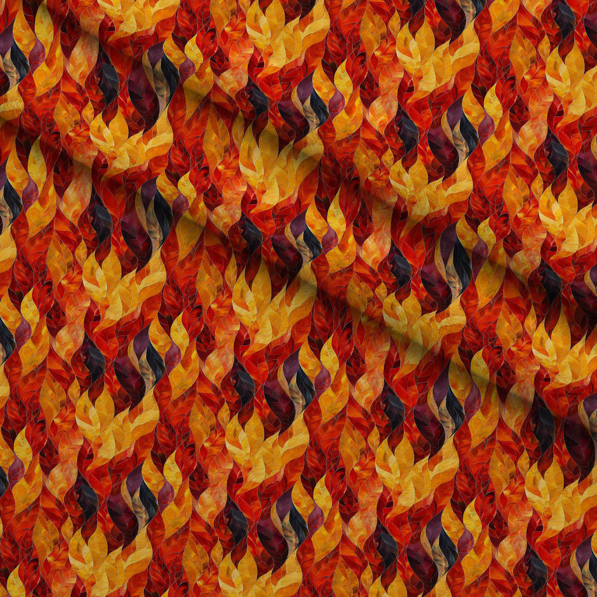 Fiery Foliage Pattern 12 Minky Fabric