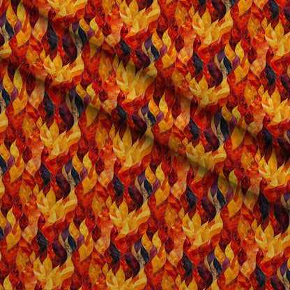 Fiery Foliage Pattern 12 Minky Fabric