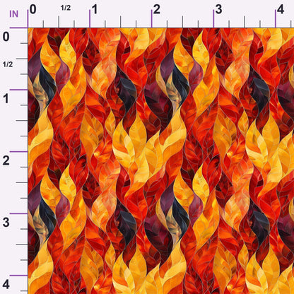 Fiery Foliage Pattern 12 Minky Fabric