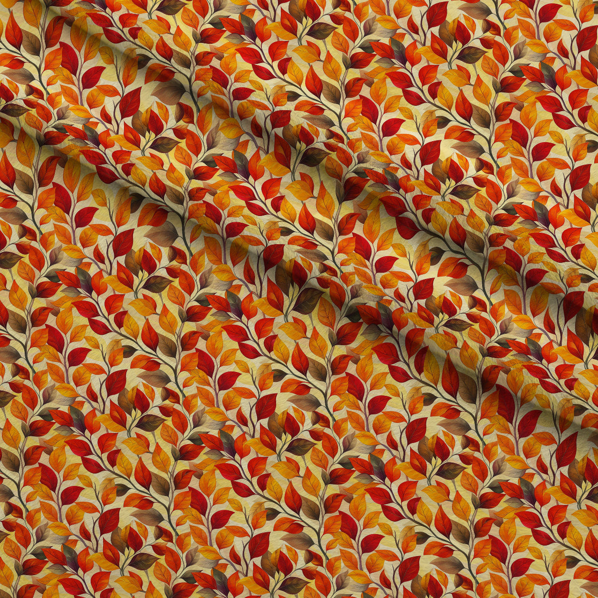 Fiery Foliage Pattern 3 Minky Fabric