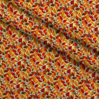 Fiery Foliage Pattern 3 Minky Fabric