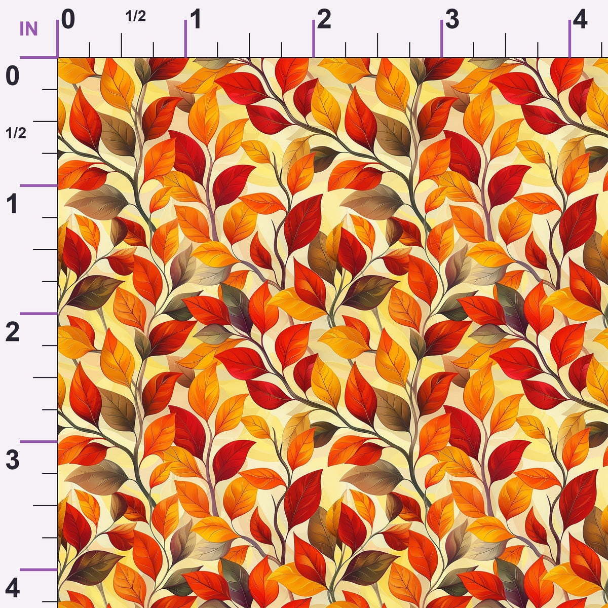 Fiery Foliage Pattern 3 Minky Fabric