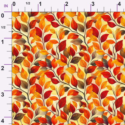 Fiery Foliage Pattern 3 Minky Fabric