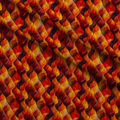 Fiery Foliage Pattern 4 Minky Fabric