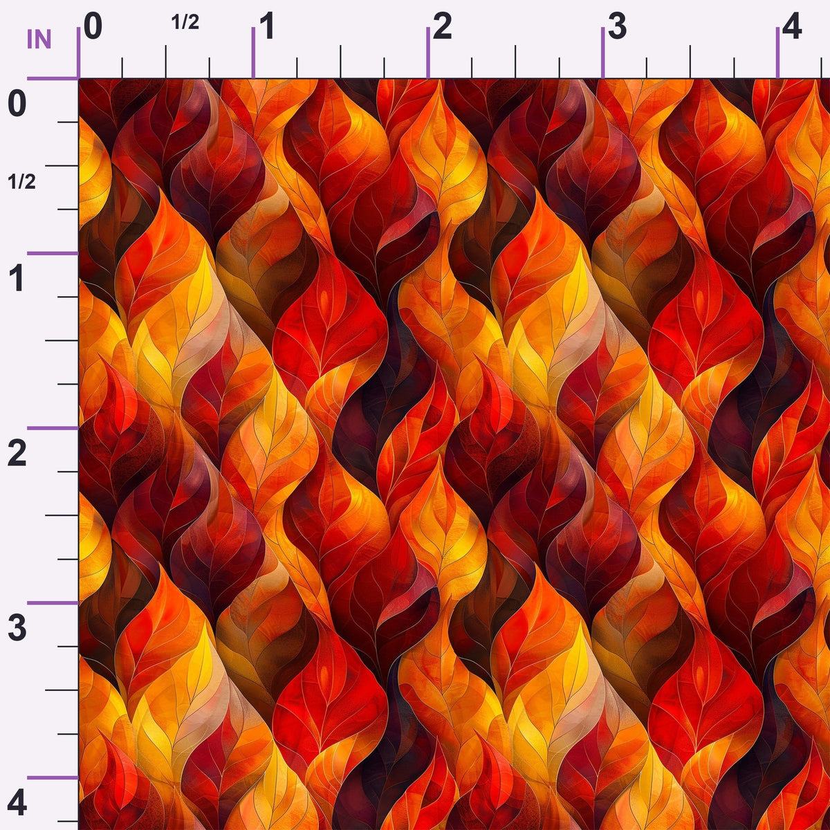 Fiery Foliage Pattern 4 Minky Fabric