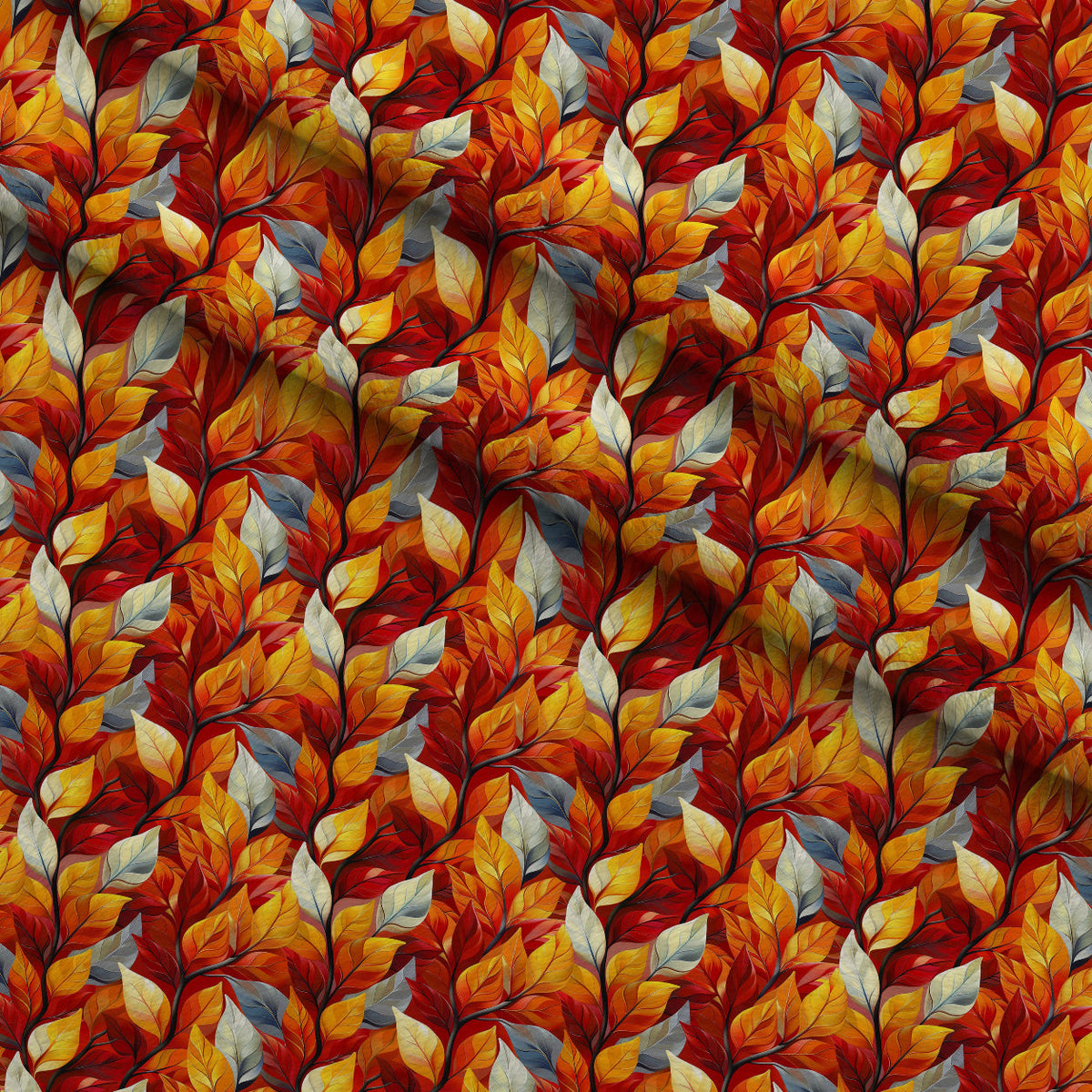 Fiery Foliage Pattern 5 Minky Fabric