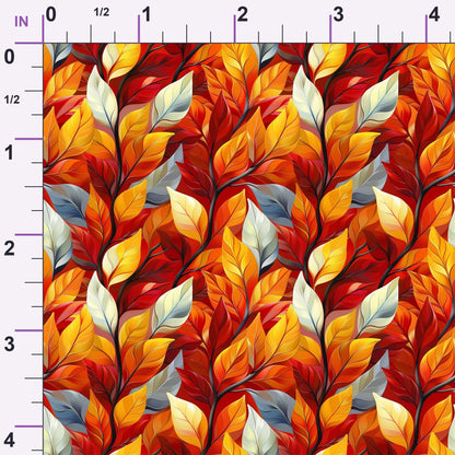 Fiery Foliage Pattern 5 Minky Fabric
