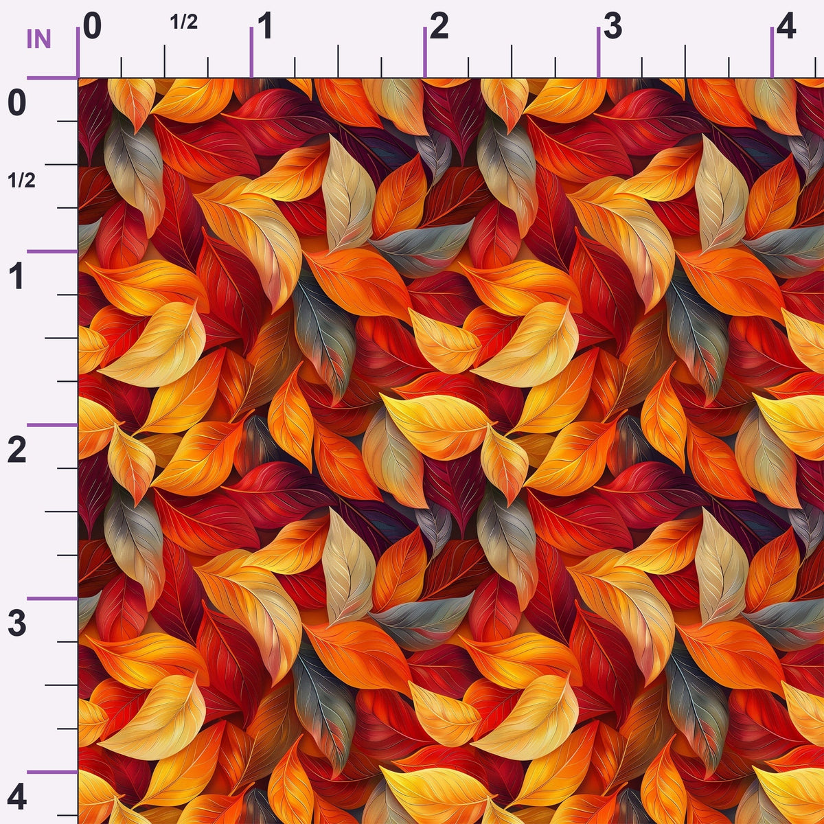 Fiery Foliage Pattern 6 Minky Fabric