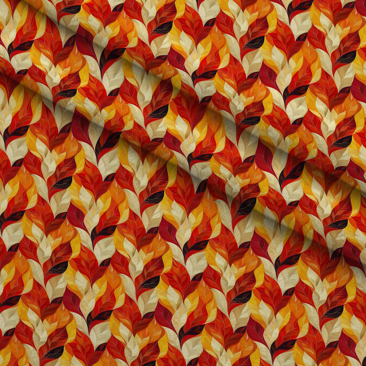Fiery Foliage Pattern 7 Minky Fabric