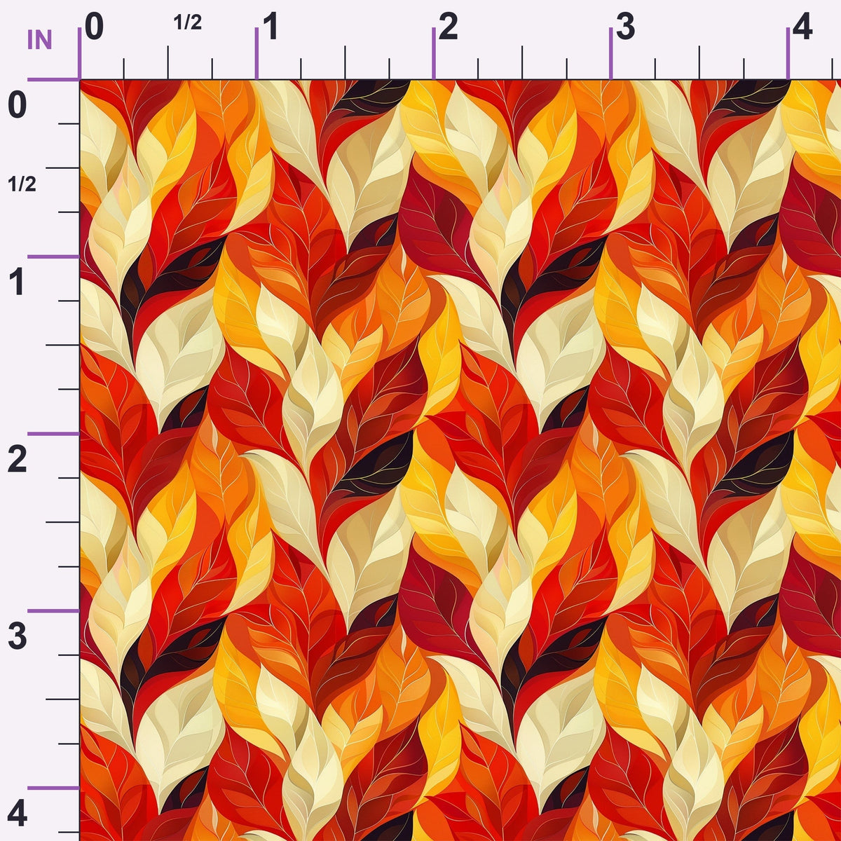 Fiery Foliage Pattern 7 Minky Fabric
