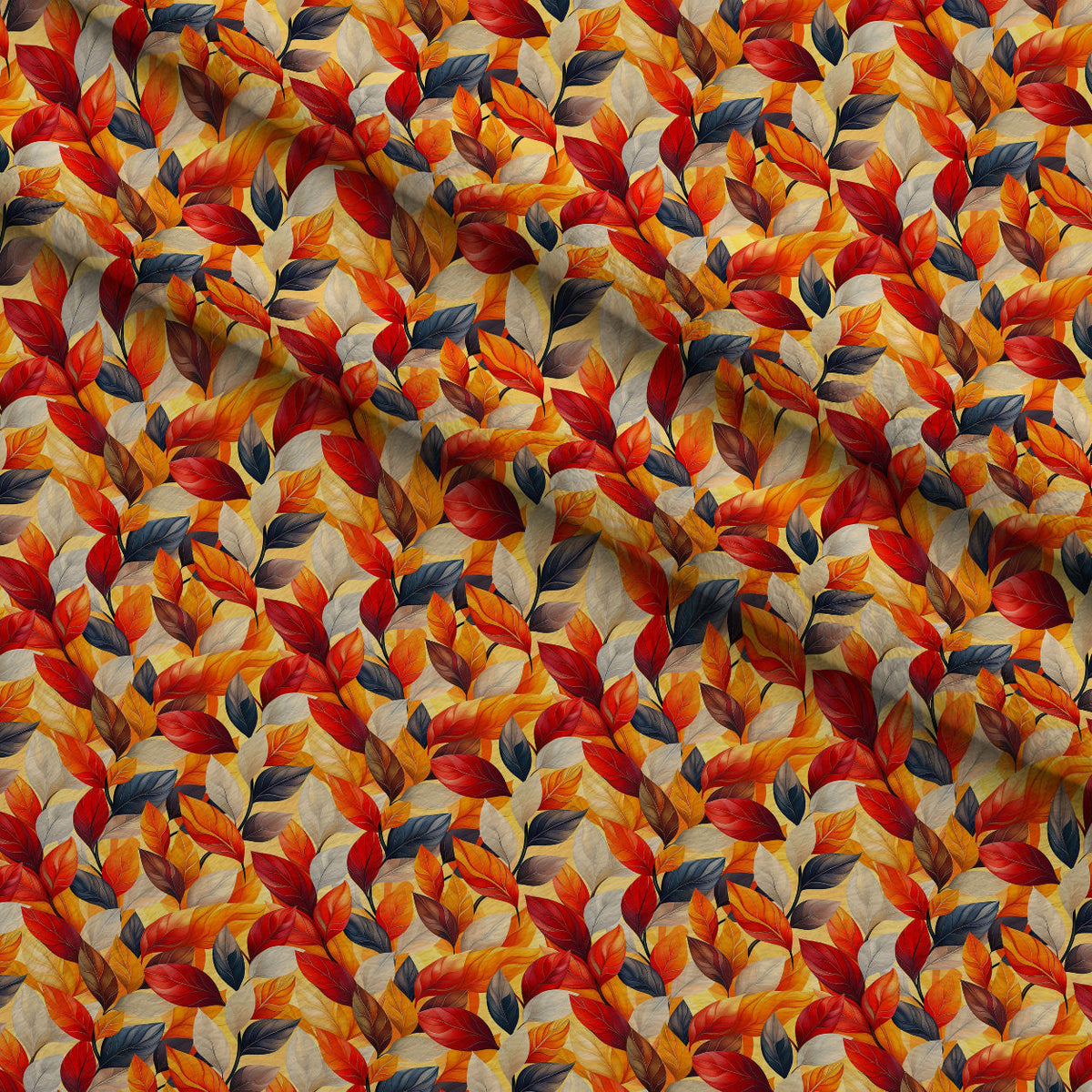Fiery Foliage Pattern 8 Minky Fabric