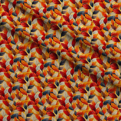 Fiery Foliage Pattern 8 Minky Fabric
