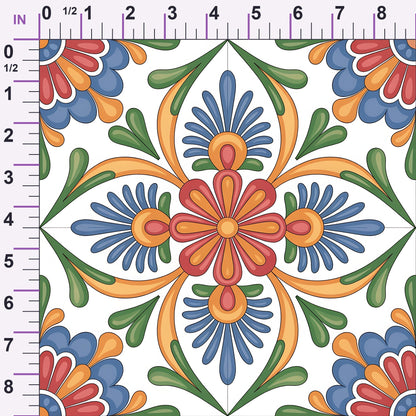 Fiesta Tiles Pattern 1 Minky Fabric